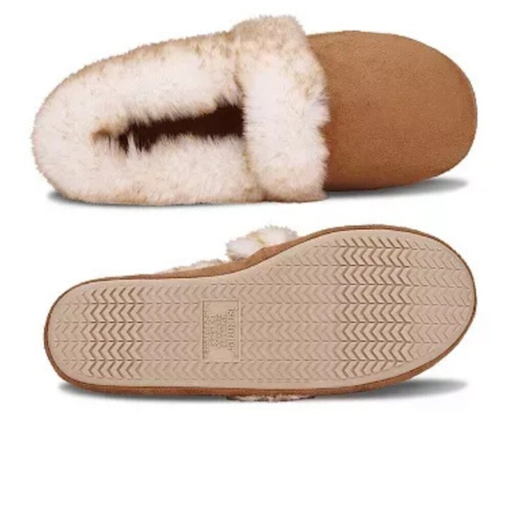 Women’s Isotoner Closed Back Slippers Cognac Small Memory Foam Comfort